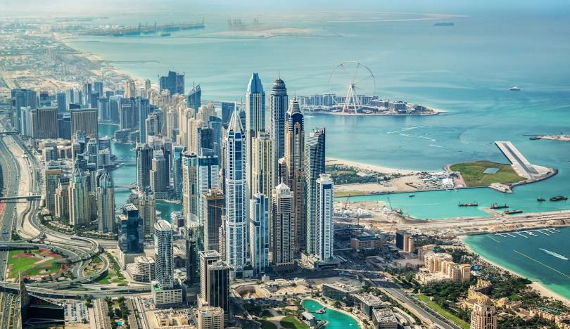 Dubai skyline with Burj Khalifa